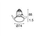 Modular Modest Recessed 74 (Leaf Springs) 1x IP55 LED DE | Recessed spot