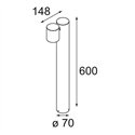 Modular Lowieze Floor 70 High 1x IP54 LED DI | Garden lamp