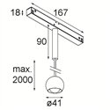 Modular Marbulito Track 48V Suspended 41 1x LED | Track lighting fixture