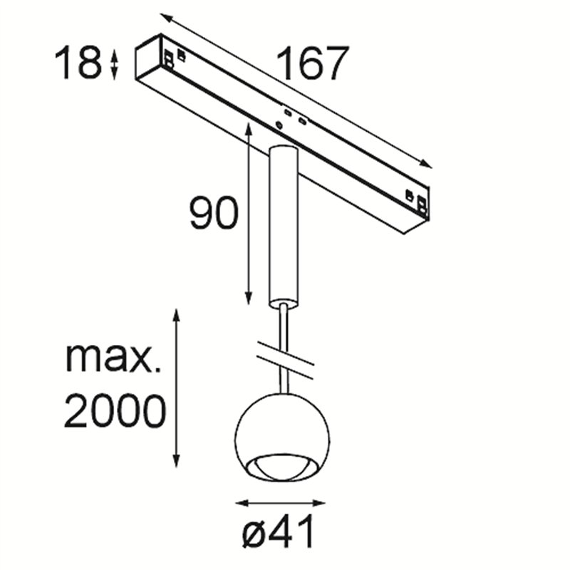 Modular Marbulito Track 48V Suspended 41 1x LED | Schienenbeleuchtung