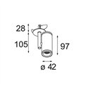 Modular Medard Semi-Recessed Adjustable 42 1x LED DE | Recessed spot