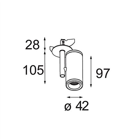 Modular Medard Semi-Recessed Adjustable 42 1x LED DE | Recessed spot