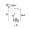 Modular Medard Semi-Recessed Adjustable 70 1x LED DE | Einbauspot
