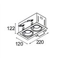 Modular Mini-Multiple Recessed Adjustable GU10 2x | Recessed spot
