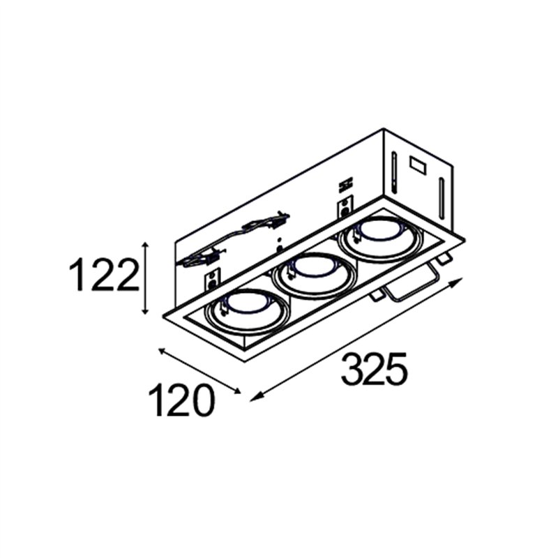 Modular Mini-Multiple Recessed Adjustable GU10 3x | Einbauspot