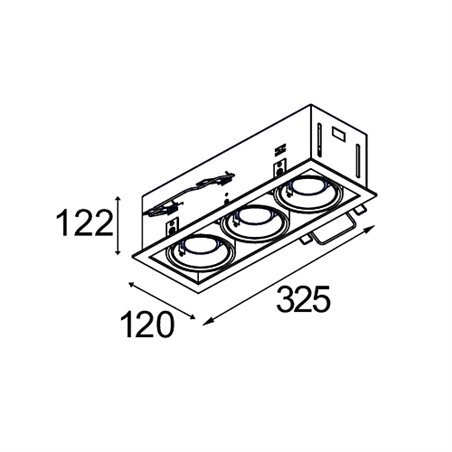 Modular Mini-Multiple Recessed Adjustable GU10 3x | Recessed spot