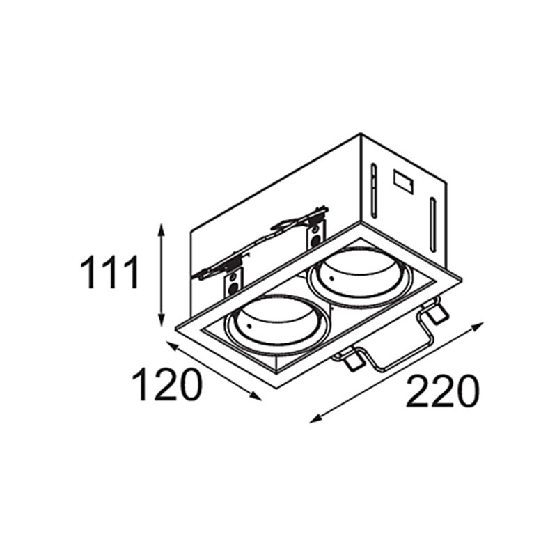Modular Mini-Multiple Recessed Adjustable M-LED 2x DE | Einbauspot