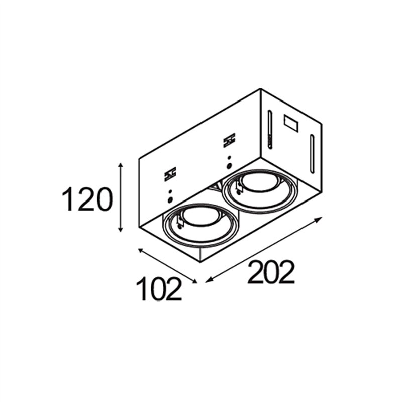 Modular Mini-Multiple Recessed Trimless Adjustable GU10 2x DE | Einbauspot