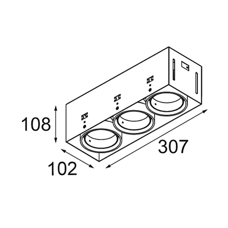 Modular Mini-Multiple Recessed Trimless Adjustable M-LED 3x DE | Einbauspot