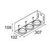 Modular Mini-Multiple Recessed Trimless Adjustable M-LED 3x DE | Einbauspot