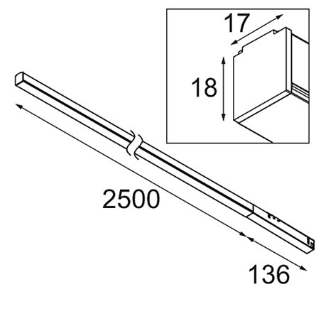Modular Pista Linear Light Track 48V 2636 1x LED | Track lighting fixture