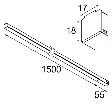 Modular Pista Linear Light Track 48V 1555 1x LED | Track lighting fixture