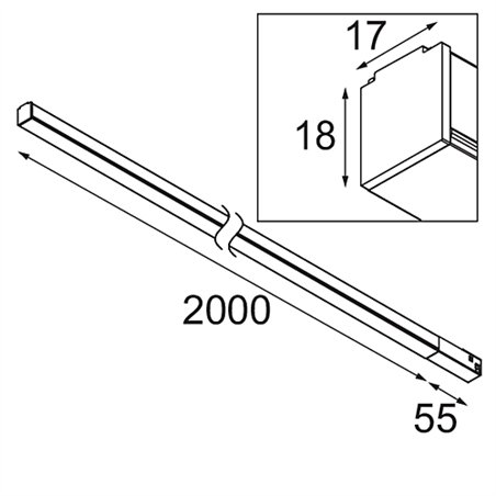 Modular Pista Linear Light Track 48V 2055 1x LED | Track lighting fixture