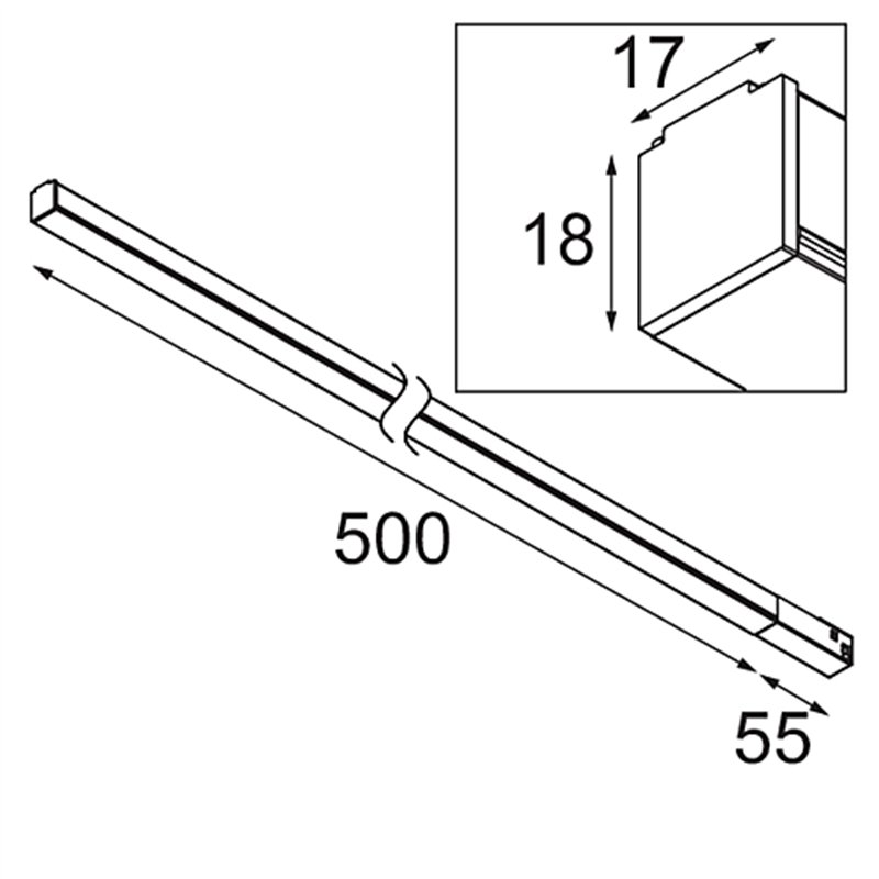 Modular Pista Linear Light Track 48V 555 1x LED | Schienenbeleuchtung