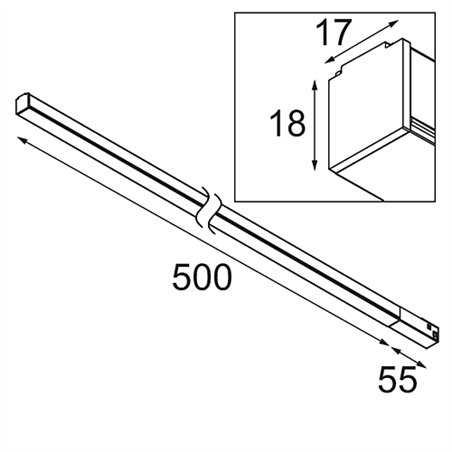Modular Pista Linear Light Track 48V 555 1x LED | Track lighting fixture