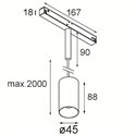 Modular Minude Track 48V Suspended 45 1x LED | Track lighting fixture