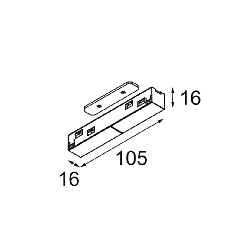 Modular Track 48V Connection 180° Electrical/Mechanical (For Surface High, Recessed and Recessed Trimless Mounting)