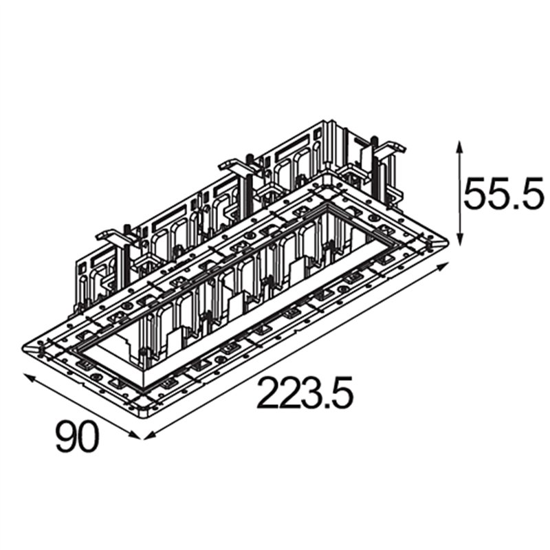 Modular Qbini Frame Recessed Trimless 4x | Einbauspot