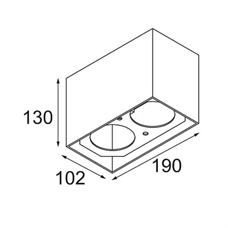 Modular Smart Box Surface 82 2x DI | Ceiling lamp