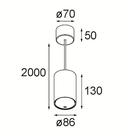Modular Smart Tube Suspended 82 L 1x DI 500mA | Suspension lamp