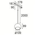 Modular Marbul Track 48V Suspended 109 1x LED | Track lighting fixture fixture