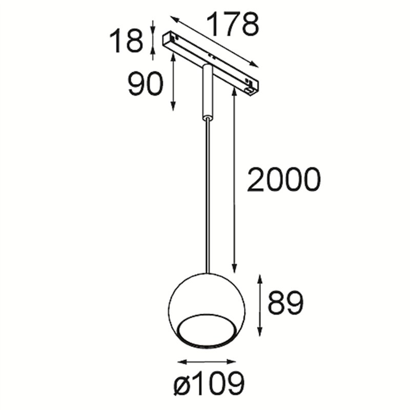 Modular Marbul Track 48V Suspended 109 1x LED | Schienenbeleuchtung
