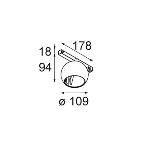 Modular Marbul Track 48V Adjustable 109 1x LED | Track lighting fixture fixture