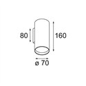 Modular Nude Wall 70 1x PAR20 E27 | Wall lamp