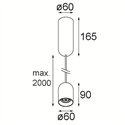 Modular Placebo Suspended Down 60 1x LED DI | Suspension lamp