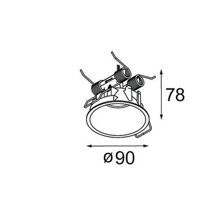 Modular Modupoint Round Deep Recessed 90 1x DE | Recessed spot