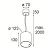 Modular Smart Tube Suspended 115 1x 1800-3000K WD DI 350mA | Hängelampe