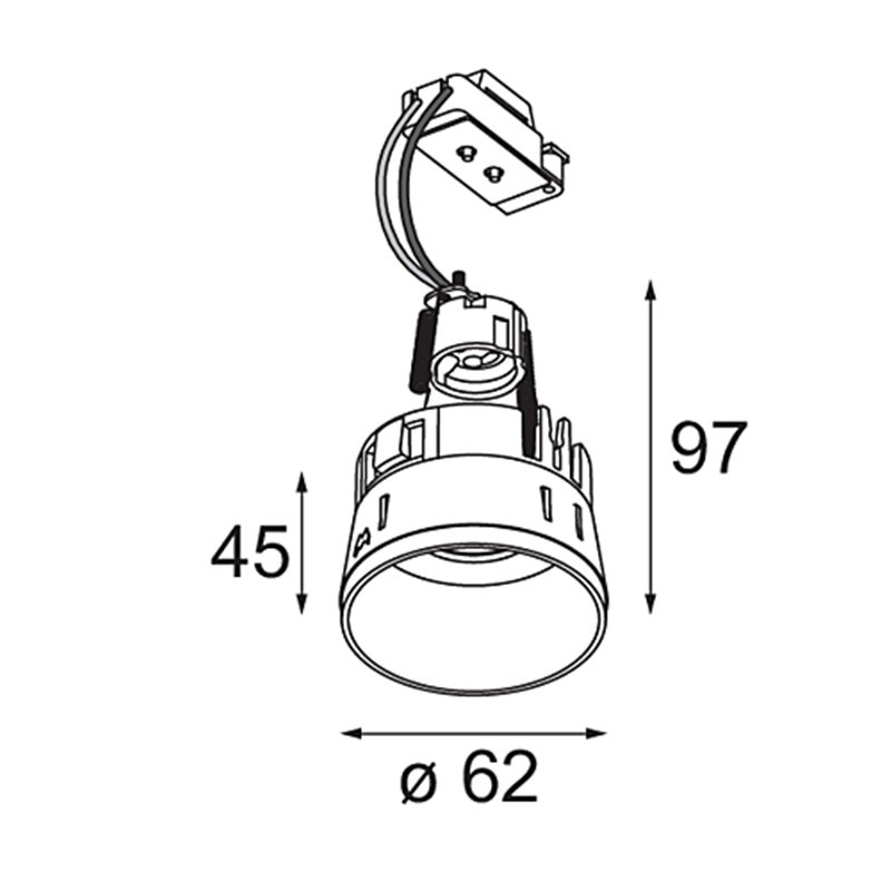 Modular Tetrix Straight Recessed 62 1x LED GU10 | Einbauspot