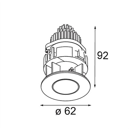 Modular Tetrix Pinhole Recessed 62 1x IP55 LED DE | Recessed spot