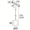 Modular Placebo Track 48V Suspended Up 60 1x LED | Schienenbeleuchtung