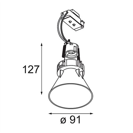 Modular Tetrix Cone Recessed 90 1x LED GU10 | Recessed spot