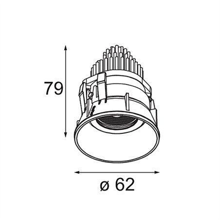 Modular Tetrix Adjustable Recessed 62 1x IP55 LED DE | Recessed spot