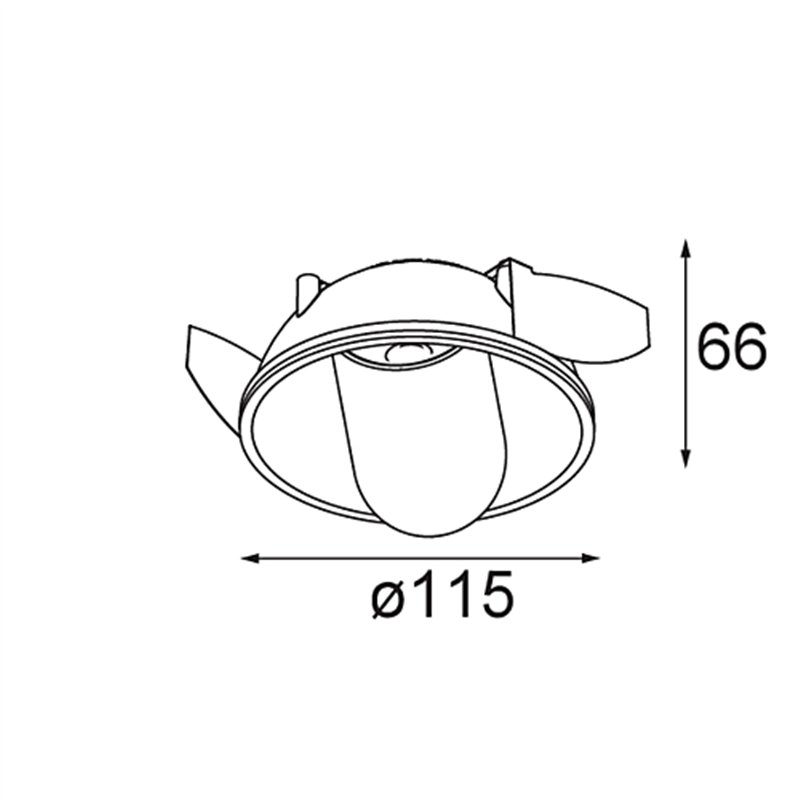 Modular Hollow Recessed Trimless Adjustable 115 1x LED DE | Einbauspot