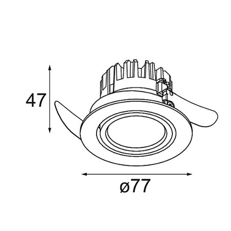 Modular K 77 Recessed Adjustable 77 1x LED DE | Recessed spot