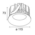 Modular Smart Cake Recessed 115 1x IP54 Diffuse LED DE | Recessed spot