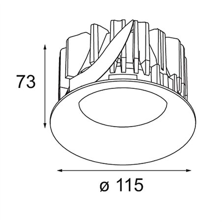 Modular Smart Cake Recessed 115 1x IP54 Diffuse LED DE | Recessed spot