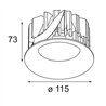 Modular Smart Cake Recessed 115 1x IP54 Diffuse LED DE | Einbauspot