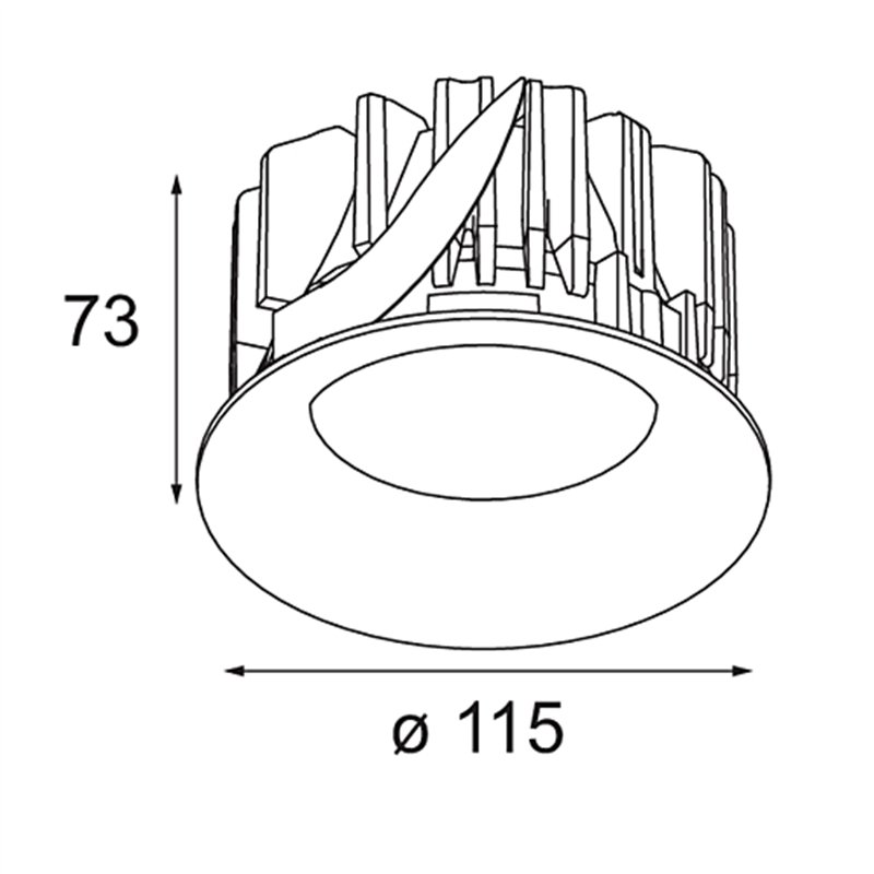 Modular Smart Cake Recessed 115 1x IP54 LED DE | Einbauspot
