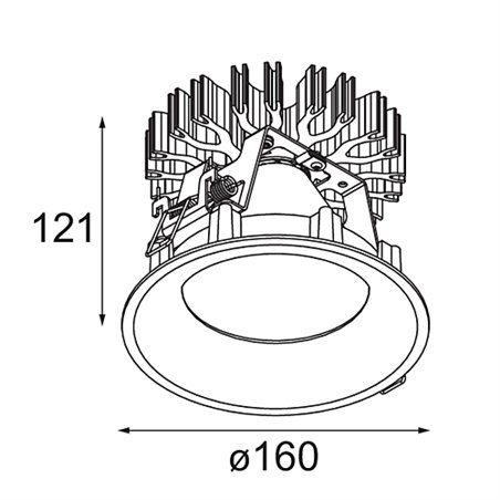 Modular Smart Cake Recessed 160 1x IP55 Diffuse LED DE | Recessed spot