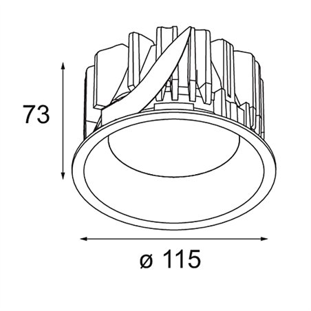 Modular Smart Lotis Recessed 115 1x IP54 Diffuse LED DE | Recessed spot