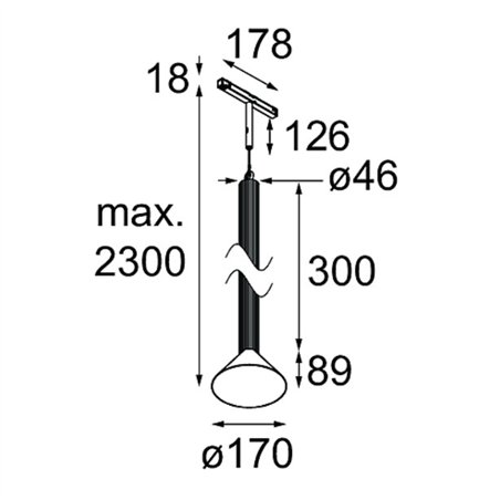 Modular Extruded Track 48V Suspended 46 300 1x LED | Track lighting fixture