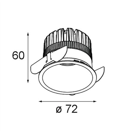 Modular Klevr Recessed 72 1x IP55 LED DE | Recessed spot