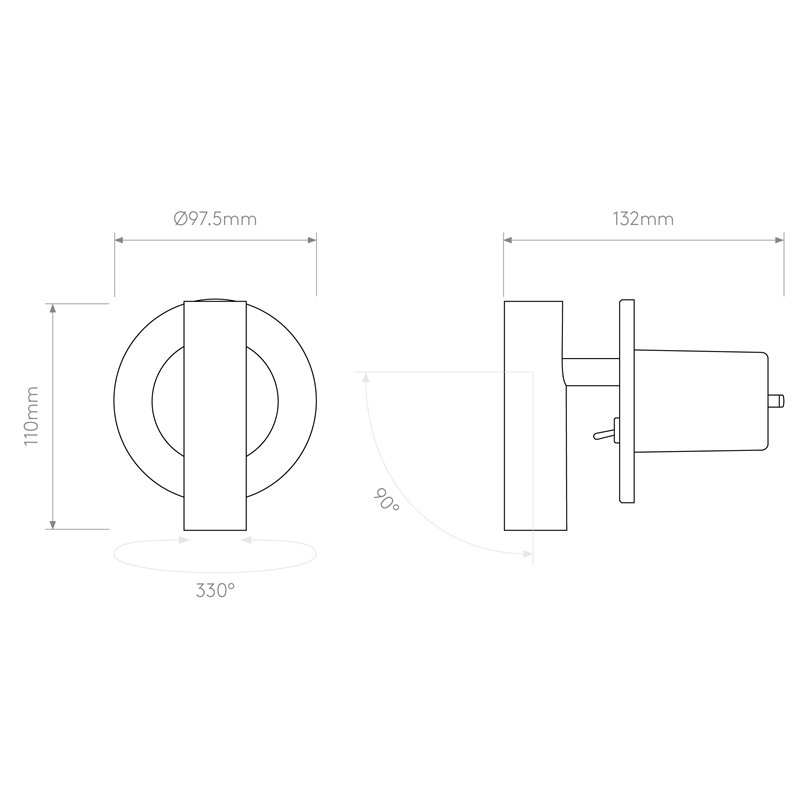 Astro Enna Recess Switched LED | Wandlampe