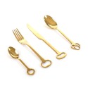 SELETTI gold-keytlery set of 24 cutlery 18/0 stainless electroplated, 6 places