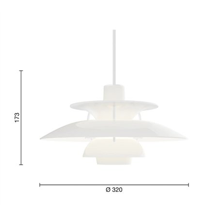 Louis Poulsen PH 5 White (opal) Suspension lamp - Outlet