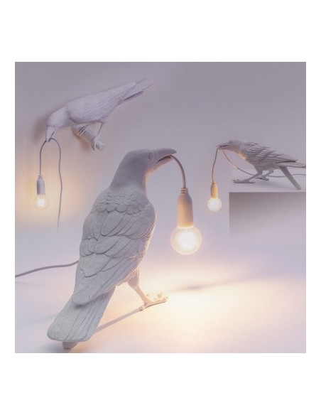 SELETTI Bird Lamp  Waiting Indoor White
